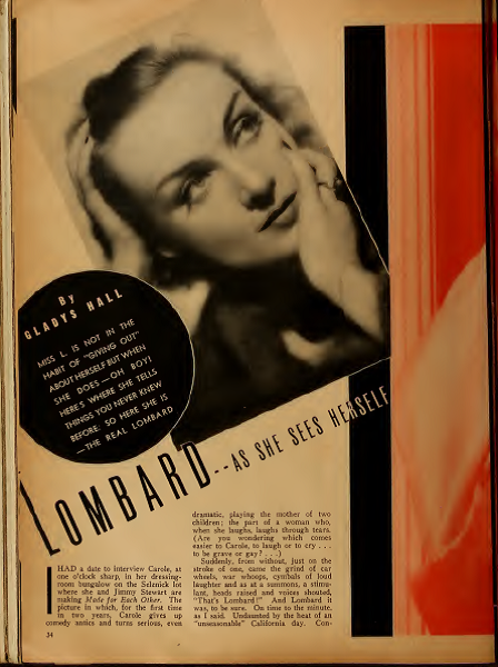 carole lombard as she sees herself 1938