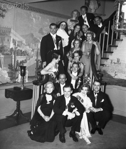 At a party on February 24, 1936, Clark and Carole amongst stars--but not standing together