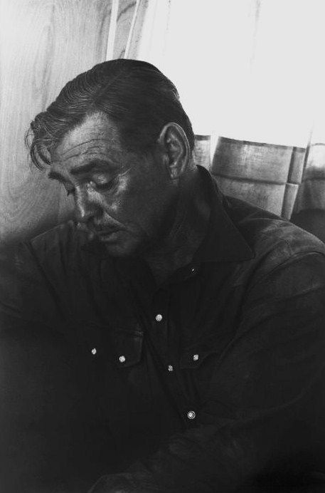 Clark Gable Sitting And Looking Away On Paper Print