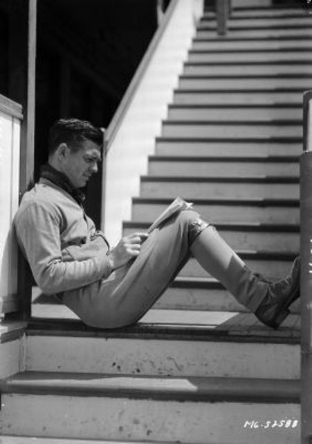 clark gable reading book